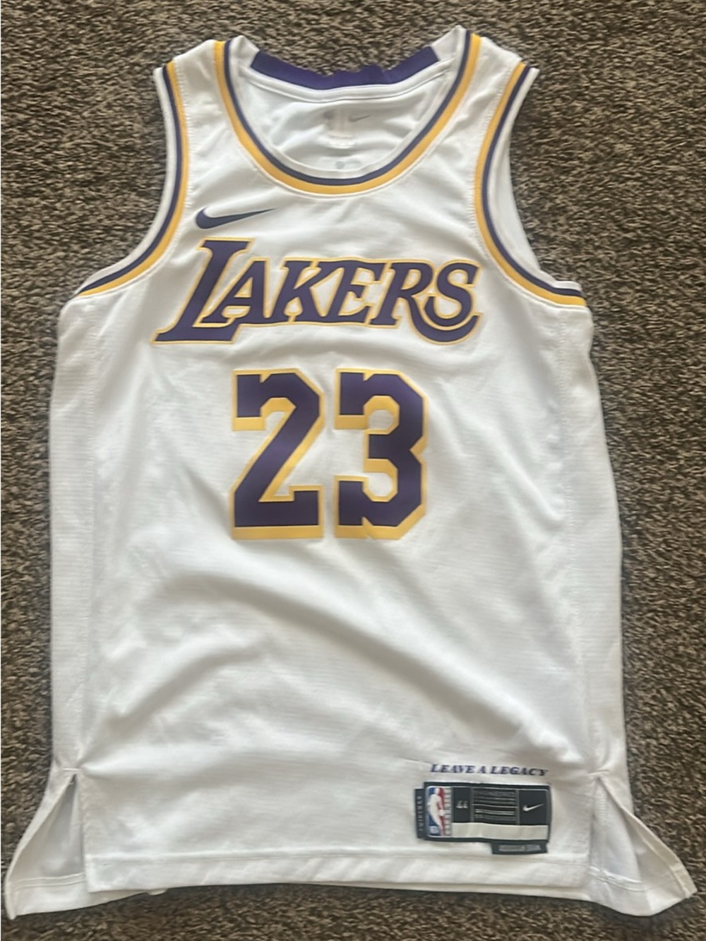 Nike Los Angeles Lakers White & Purple #23 James basketball Jersey